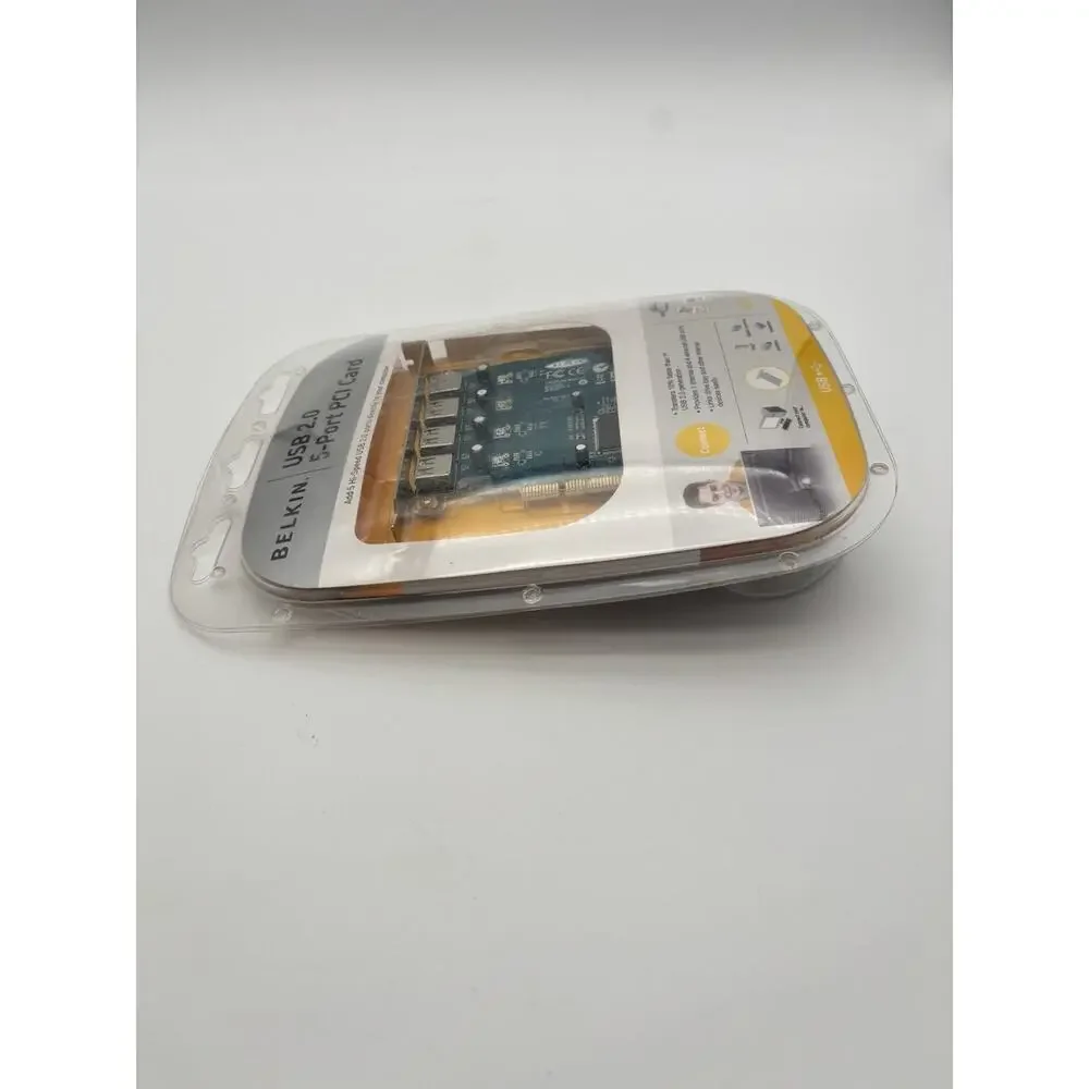 BELKIN USB 2.0 5-PORT PCI CARD - NIB - 1 Internal/4 External NEW Sealed - Picture 8 of 10